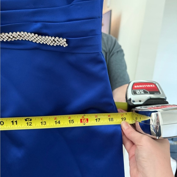 Elegant Modern Maids Royal Blue one shoulder bridesmaid w/ Shawl dress Sz 6 - Picture 6 of 9